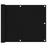 Écran de balcon Vidaxl 75x600 cm Oxford tissu noir