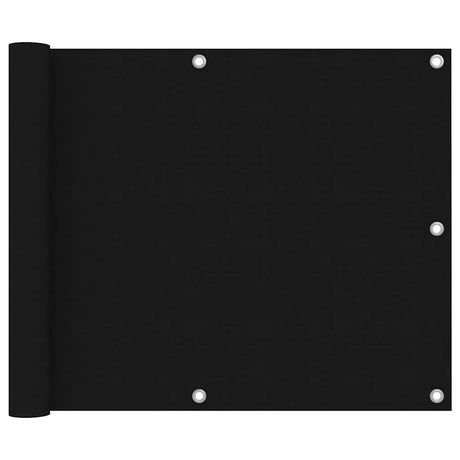 Écran de balcon Vidaxl 75x600 cm Oxford tissu noir