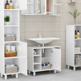 Vidaxl badkamerkast 60x32x53,5 cm bewerkt hout hoogglans wit