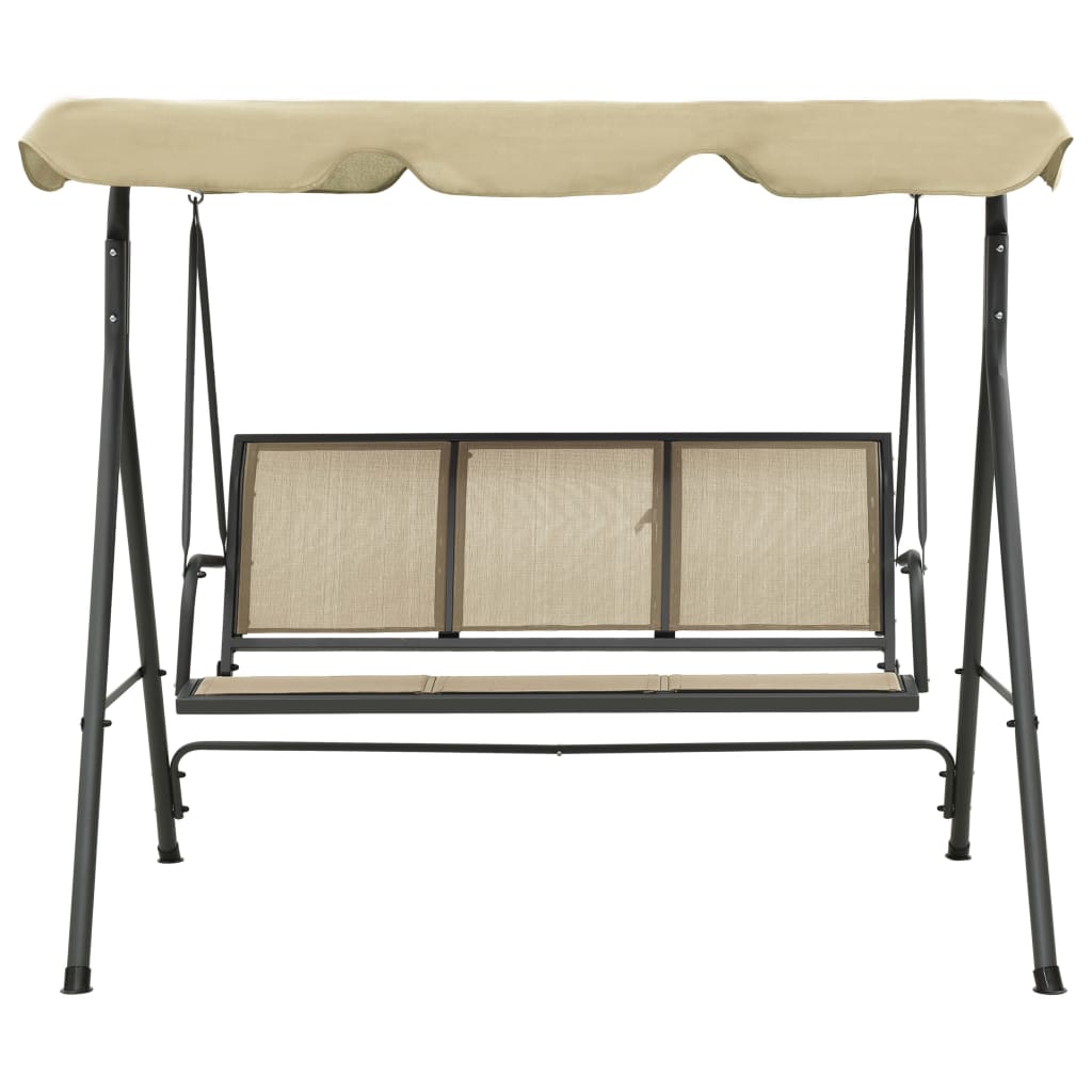 Vidaxl Banc swing avec anthracite auvent et sable -colored