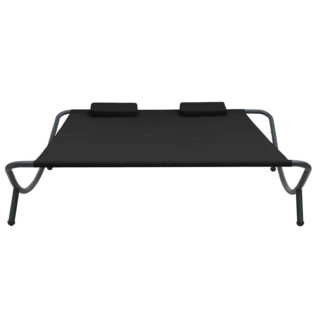 Vidaxl loungebed stof zwart