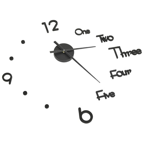 VidaXL horloge murale 3D moderne XXL 100 cm noir