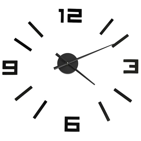 VidaXL horloge murale 3D moderne XXL 100 cm noir