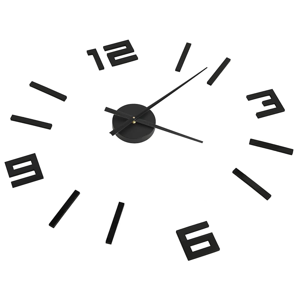 VidaXL horloge murale 3D moderne XXL 100 cm noir