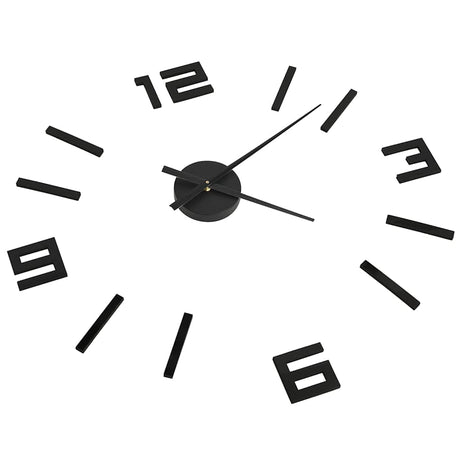 VidaXL horloge murale 3D moderne XXL 100 cm noir