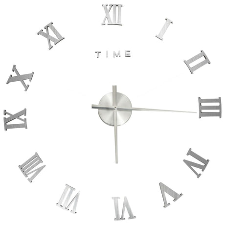 Vidaxl 3D Wall Clock Modern XXL 100 cm sølvfarget