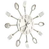 Vidaxl Wall horloge cuillère et fourche 31 cm en aluminium argent couleur