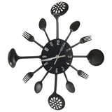 Vidaxl Wall horloge cuillère et fourche 40 cm en aluminium noir