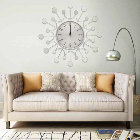 Horloge murale vidaxl 40 cm en métal argenté couleur