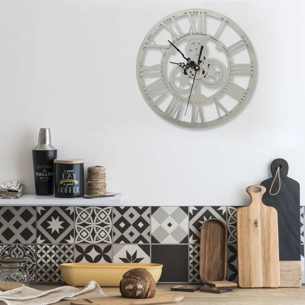 VidaXL horloge murale 30 cm acrylique couleur argent