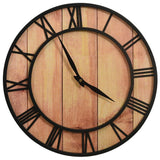 Reloj de pared Vidaxl 39 cm MDF y hierro marrón y negro