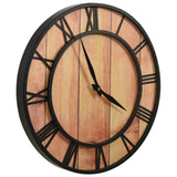 Horloge murale vidaxl 39 cm mdf et brun de fer et noir