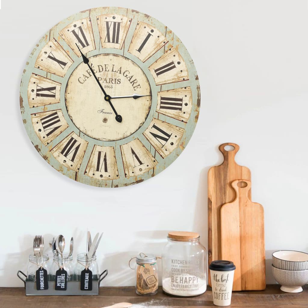 Reloj de pared Vidaxl 60 cm MDF Multicolor