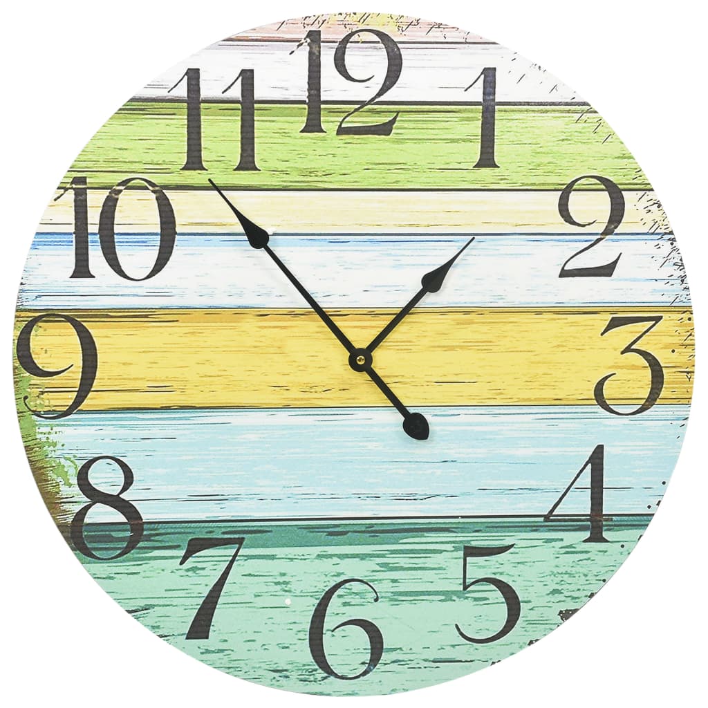 Vidaxl Mur Horloge 60 cm MDF multicolore