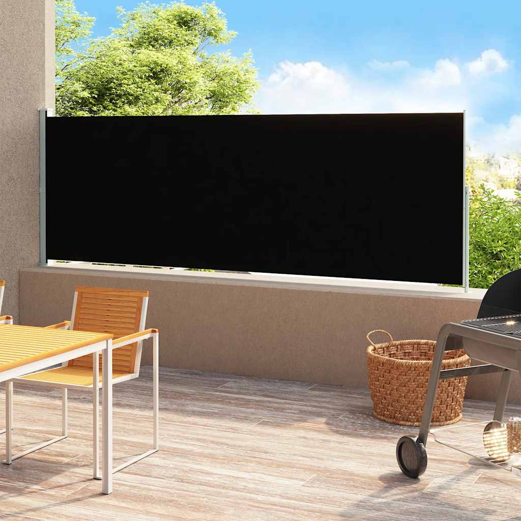 VidaXL Garden screen Extendable 180x500 cm Black