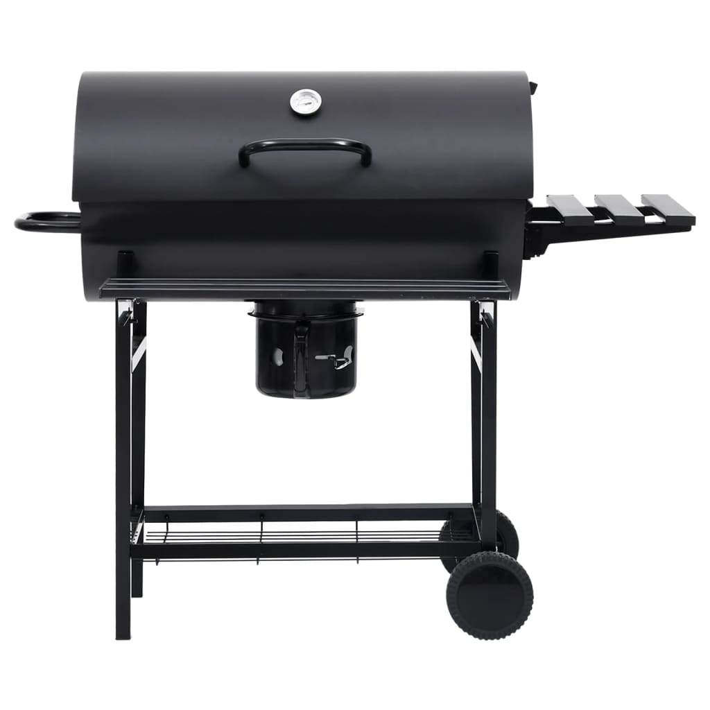 Vidaxl Barbecue Fett mat Rieder an Regaler 115x85x95 cm Stol schwaarz