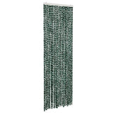 Vidaxl Fly Curtain 56x185 cm CHENILLE vert et blanc
