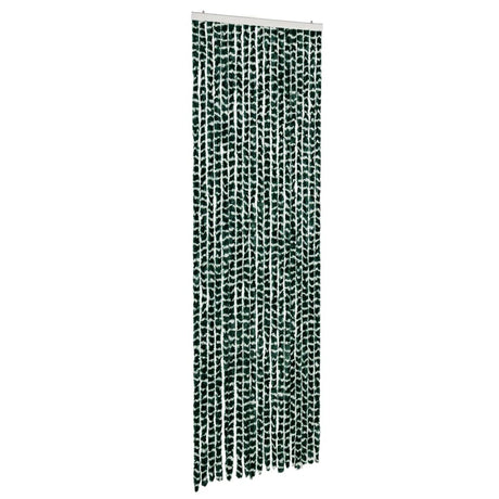 Vidaxl Fly Curtain 56x185 cm CHENILLE vert et blanc