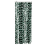 Vidaxl Fly Curtain 56x185 cm CHENILLE vert et blanc