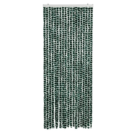 Vidaxl Fly Curtain 56x185 cm CHENILLE vert et blanc