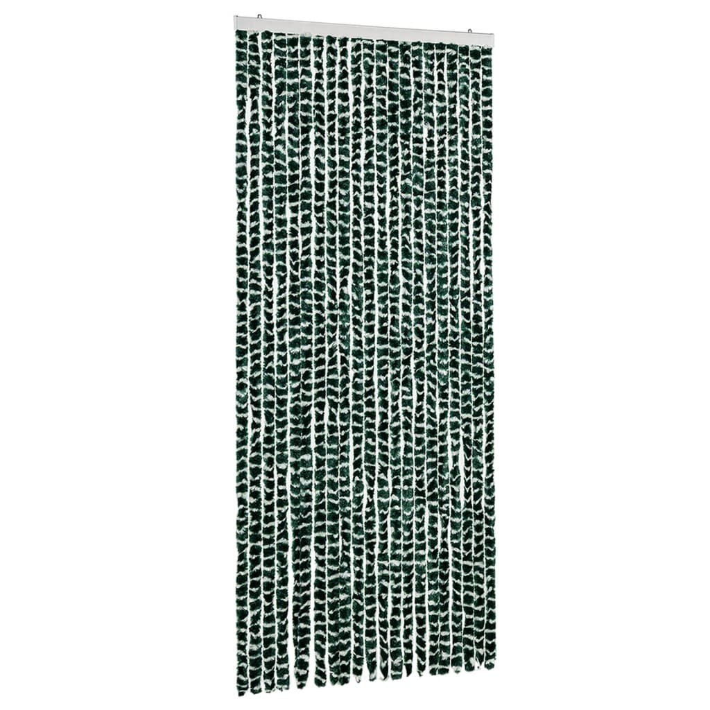 Vidaxl Fly Curtain 90x220 cm Chenille Green and White