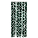 Vidaxl Fly Curtain 90x220 cm Chenille Green and White