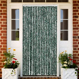 Vidaxl Fly Curtain 90x220 cm Chenille Green and White