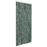 Vidaxl Fly Curtain 100x220 cm CHENILLE vert et blanc