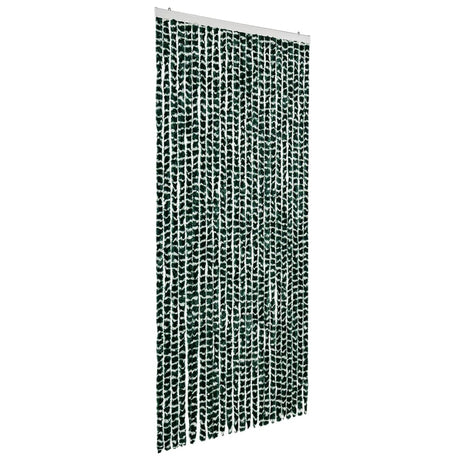 Vidaxl Fly Curtain 100x220 cm CHENILLE vert et blanc