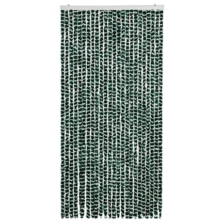 Vidaxl Fly Curtain 100x220 cm CHENILLE vert et blanc