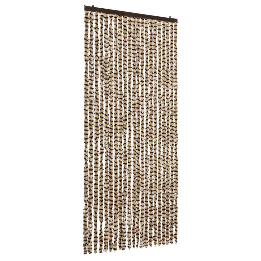 Vidaxl Fly Curtain 90x220 cm Chenille Beige and Brown