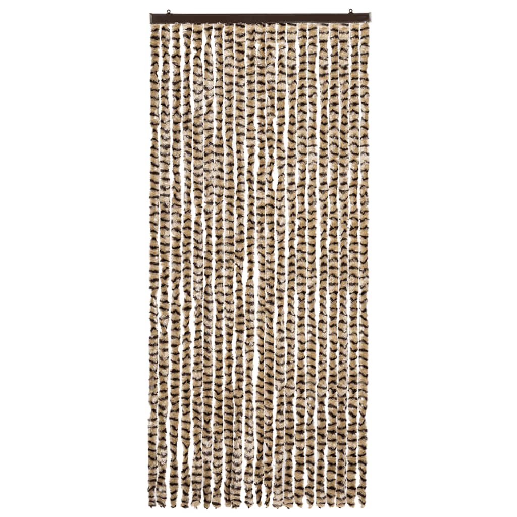 Vidaxl Fly Curtain 90x220 cm Chenille Beige and Brown