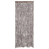 Cortina de mosca Vidaxl 56x185 cm chenille marrón y blanco