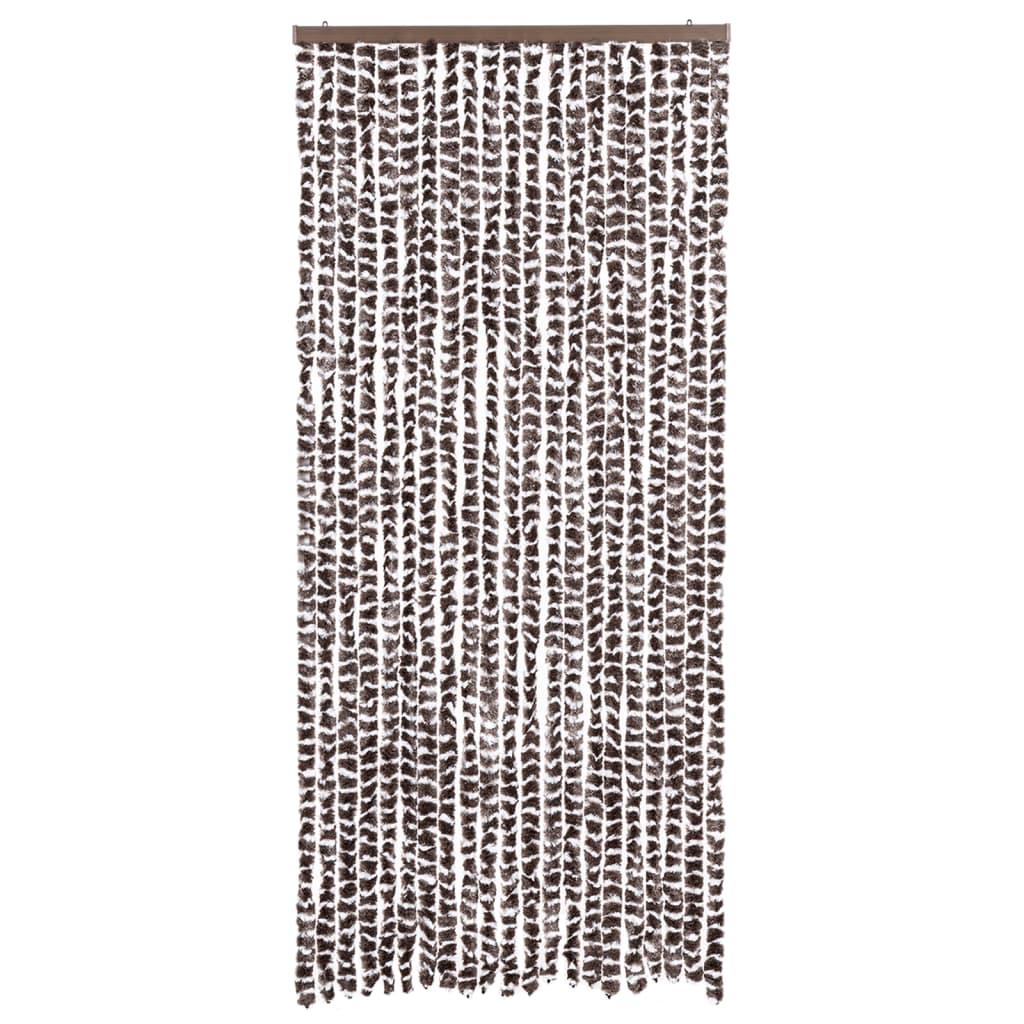 Vidaxl Fly Curtain 90x220 cm Chenille Brown and White