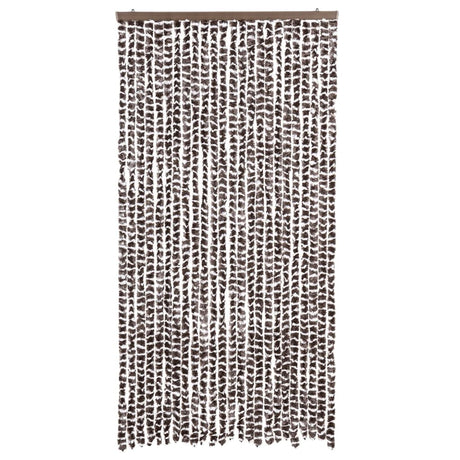 Vidaxl Fly Curtain 100x220 cm CHENILLE BRORN ET BLANC