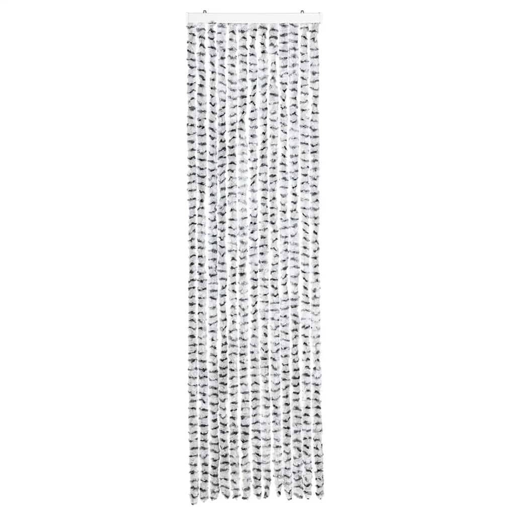 Vidaxl Fly Curtain 56x185 cm CHENILLE clair et gris foncé