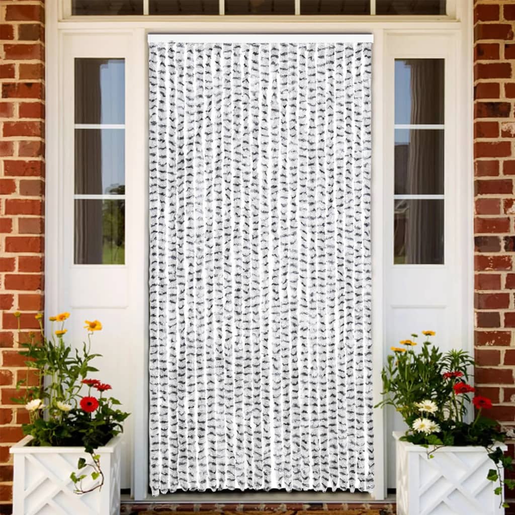 Vidaxl Fly Curtain 100x220 cm CHENILLE clair et gris foncé