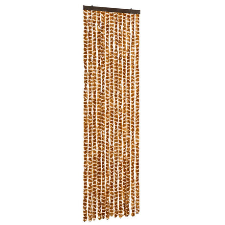 Vidaxl Fly Curtain 56x185 cm CHENILLE OCER ET BLANC
