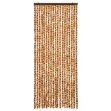 Cortina de mosca Vidaxl 56x185 cm chenille ocre y blanco