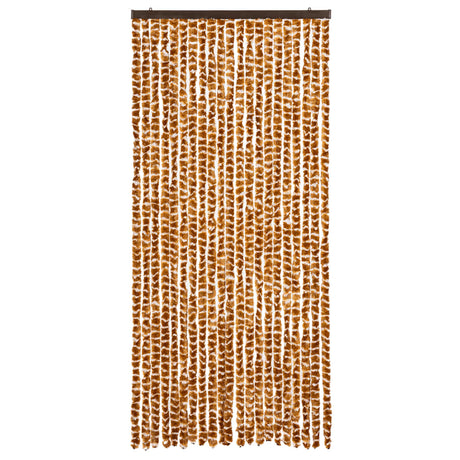 Vidaxl Fly Curtain 90x220 cm CHENILLE OCER ET BLANC