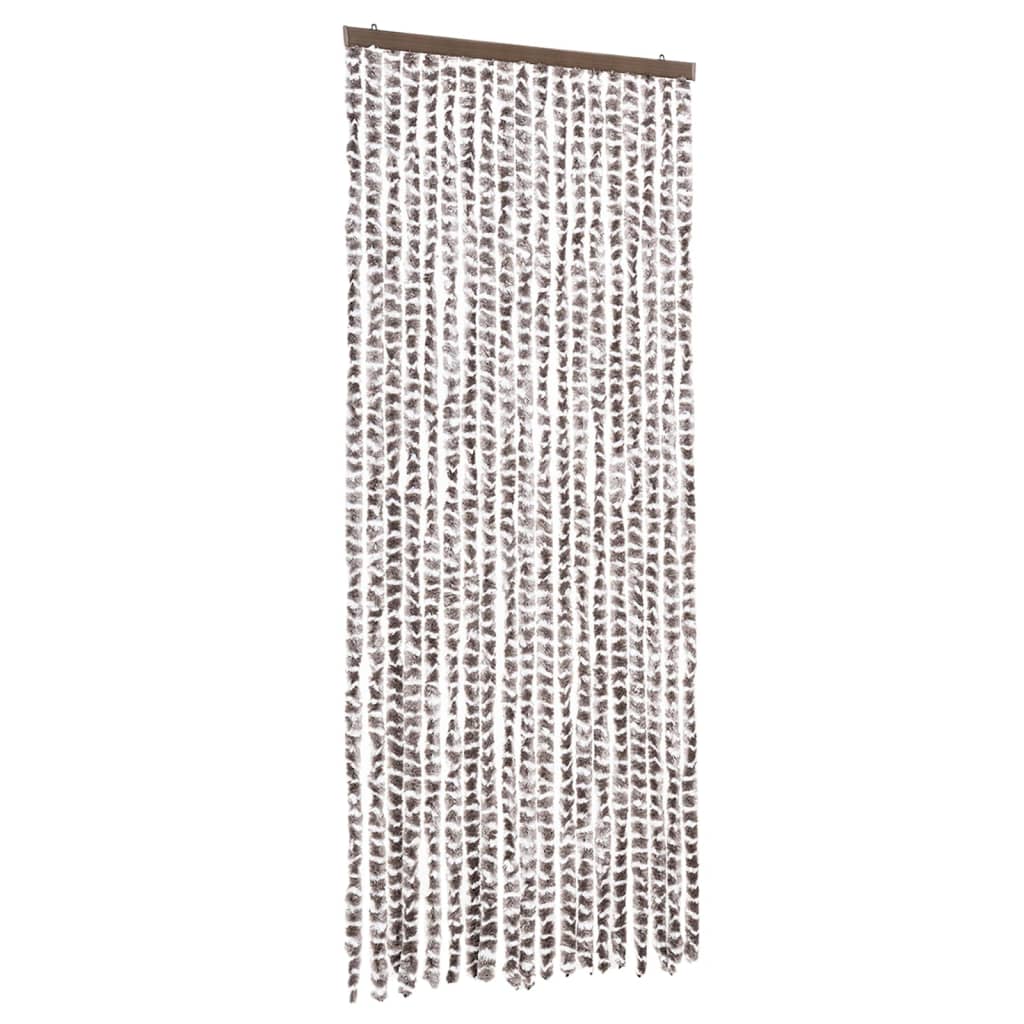 Vidaxl Fly Vorhang 56x185 cm Chenille Taupe und Weiß