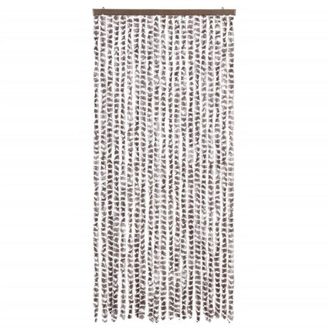 Vidaxl Fly Curtain 90x220 cm CHENILLE TAUPE ET BLANC