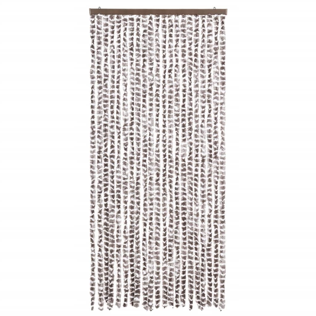 Vidaxl vliegengordijn 90x220 cm chenille taupe en wit