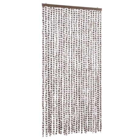 Vidaxl Fly Curtain 100x220 cm CHENILLE TAUPE ET BLANC