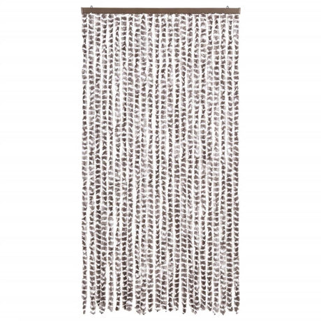 Vidaxl Fly Curtain 100x220 cm CHENILLE TAUPE ET BLANC