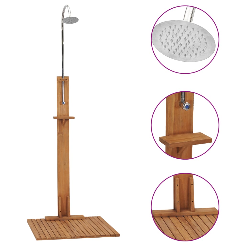 Vidaxx douche extérieure 75x75x210 cm teck massif