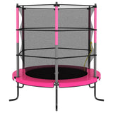 Vidaxl Trampoline med sikkerhetsnett rundt 140x160 cm rosa