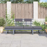 Vidaxl tuinbank met kussens 2-in-1 190 cm massief acaciahout grijs