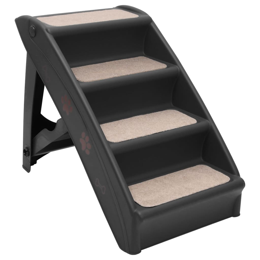 Vidaxl dog staircase foldable 62x40x49.5 cm black