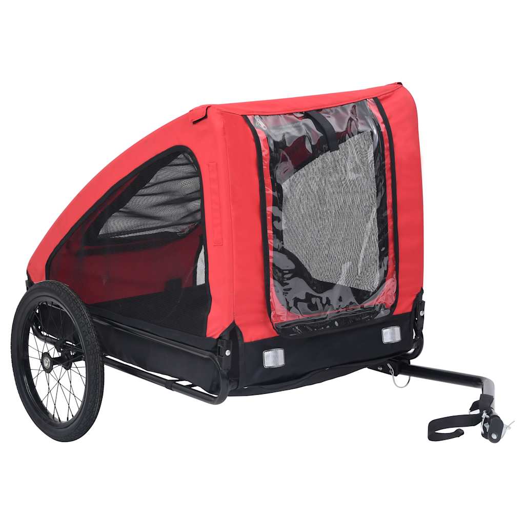 Vidaxl Dog Bike Trailer rosso e nero